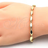 Pulsera Elegante 03.210.0063.07 Oro Laminado, Pulido, Tono Dorado (04 MM Thickness, 7 Inches Length)