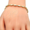 Pulsera Elegante 03.210.0063.07 Oro Laminado, Pulido, Tono Dorado (04 MM Thickness, 7 Inches Length)