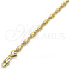 Pulsera Elegante 03.210.0063.07 Oro Laminado, Pulido, Tono Dorado (04 MM Thickness, 7 Inches Length)
