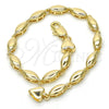 Pulsera Elegante 03.210.0063.07 Oro Laminado, Pulido, Tono Dorado (04 MM Thickness, 7 Inches Length)