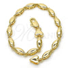 Pulsera Elegante 03.210.0063.07 Oro Laminado, Pulido, Tono Dorado (04 MM Thickness, 7 Inches Length)