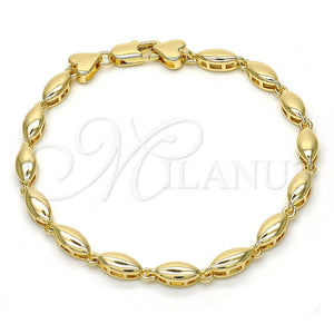 Pulsera Elegante 03.210.0063.07 Oro Laminado, Pulido, Tono Dorado (04 MM Thickness, 7 Inches Length)