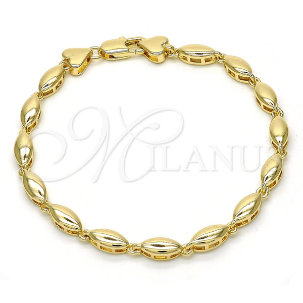 Pulsera Elegante 03.210.0063.07 Oro Laminado, Pulido, Tono Dorado (04 MM Thickness, 7 Inches Length)