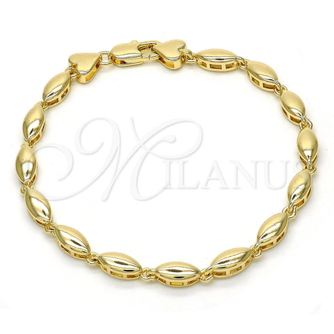 Pulsera Elegante 03.210.0063.07 Oro Laminado, Pulido, Tono Dorado (04 MM Thickness, 7 Inches Length)