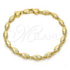 Pulsera Elegante 03.210.0063.07 Oro Laminado, Pulido, Tono Dorado (04 MM Thickness, 7 Inches Length)