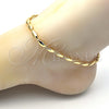 Tobillera Elegante 03.210.0063.10 Oro Laminado, Pulido, Tono Dorado (04 MM Thickness, 10 Inches Length)