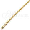 Tobillera Elegante 03.210.0063.10 Oro Laminado, Pulido, Tono Dorado (04 MM Thickness, 10 Inches Length)