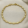 Tobillera Elegante 03.210.0063.10 Oro Laminado, Pulido, Tono Dorado (04 MM Thickness, 10 Inches Length)