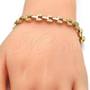Pulsera Elegante 03.210.0064.07 Oro Laminado, Pulido, Tono Dorado (07 MM Thickness, 7 Inches Length)