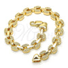 Pulsera Elegante 03.210.0064.07 Oro Laminado, Pulido, Tono Dorado (07 MM Thickness, 7 Inches Length)