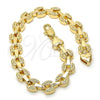 Pulsera Elegante 03.210.0064.07 Oro Laminado, Pulido, Tono Dorado (07 MM Thickness, 7 Inches Length)