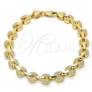 Pulsera Elegante 03.210.0064.07 Oro Laminado, Pulido, Tono Dorado (07 MM Thickness, 7 Inches Length)