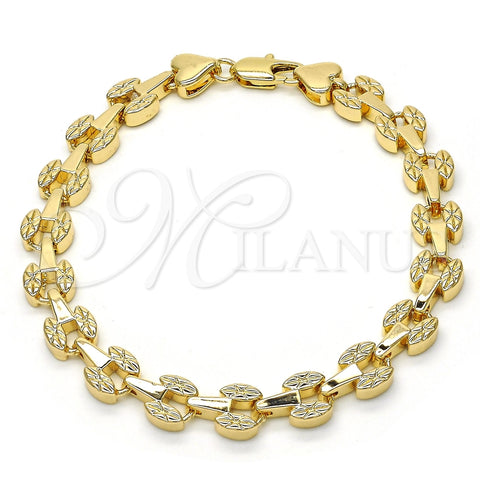 Pulsera Elegante 03.210.0064.07 Oro Laminado, Pulido, Tono Dorado (07 MM Thickness, 7 Inches Length)