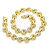 Tobillera Elegante 03.210.0064.10 Oro Laminado, Pulido, Tono Dorado (07 MM Thickness, 10 Inches Length)