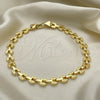 Tobillera Elegante 03.210.0064.10 Oro Laminado, Pulido, Tono Dorado (07 MM Thickness, 10 Inches Length)