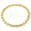 Tobillera Elegante 03.210.0064.10 Oro Laminado, Pulido, Tono Dorado (07 MM Thickness, 10 Inches Length)