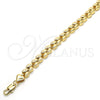 Tobillera Elegante 03.210.0065.10 Oro Laminado, Diseño de Oja, Pulido, Tono Dorado (06 MM Thickness, 10 Inches Length)