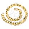 Tobillera Elegante 03.210.0065.10 Oro Laminado, Diseño de Oja, Pulido, Tono Dorado (06 MM Thickness, 10 Inches Length)