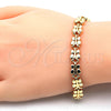 Pulsera Elegante 03.210.0066.08 Oro Laminado, Diseño de Mariposa, Pulido, Tono Dorado (08 MM Thickness, 8 Inches Length)