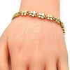 Pulsera Elegante 03.210.0066.08 Oro Laminado, Diseño de Mariposa, Pulido, Tono Dorado (08 MM Thickness, 8 Inches Length)