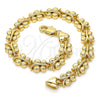Pulsera Elegante 03.210.0066.08 Oro Laminado, Diseño de Mariposa, Pulido, Tono Dorado (08 MM Thickness, 8 Inches Length)