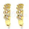 Argolla Huggie 02.260.0019.20 Oro Laminado, Diseño de Torcido, con Blanca Zirconia Cubica, Pulido, Tono Dorado