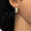 Argolla Huggie 02.260.0021.20 Oro Laminado, con Blanca Micro Pave, Pulido, Tono Dorado