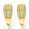 Argolla Huggie 02.260.0021.20 Oro Laminado, con Blanca Micro Pave, Pulido, Tono Dorado