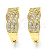 Argolla Huggie 02.260.0022.20 Oro Laminado, con Blanca Zirconia Cubica, Pulido, Tono Dorado