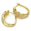 Argolla Huggie 02.260.0022.20 Oro Laminado, con Blanca Zirconia Cubica, Pulido, Tono Dorado