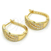 Argolla Huggie 02.260.0022.20 Oro Laminado, con Blanca Zirconia Cubica, Pulido, Tono Dorado