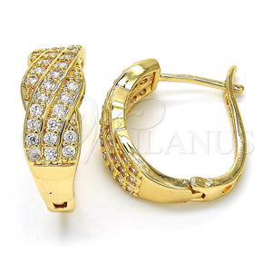 Argolla Huggie 02.260.0022.20 Oro Laminado, con Blanca Zirconia Cubica, Pulido, Tono Dorado