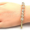Pulsera Elegante 03.311.0001.08 Oro Laminado, Diseño de Flor, Pulido, Tono Dorado (04 MM Thickness, 8 Inches Length)