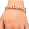 Pulsera Elegante 03.311.0001.08 Oro Laminado, Diseño de Flor, Pulido, Tono Dorado (04 MM Thickness, 8 Inches Length)