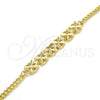 Pulsera Elegante 03.311.0001.08 Oro Laminado, Diseño de Flor, Pulido, Tono Dorado (04 MM Thickness, 8 Inches Length)