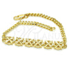 Pulsera Elegante 03.311.0001.08 Oro Laminado, Diseño de Flor, Pulido, Tono Dorado (04 MM Thickness, 8 Inches Length)