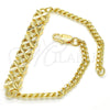 Pulsera Elegante 03.311.0001.08 Oro Laminado, Diseño de Flor, Pulido, Tono Dorado (04 MM Thickness, 8 Inches Length)