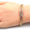 Pulsera Elegante 03.311.0006.07 Oro Laminado, Diamantado, Tono Dorado (04 MM Thickness, 7 Inches Length)