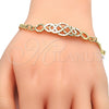 Pulsera Elegante 03.311.0006.07 Oro Laminado, Diamantado, Tono Dorado (04 MM Thickness, 7 Inches Length)