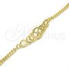 Pulsera Elegante 03.311.0006.07 Oro Laminado, Diamantado, Tono Dorado (04 MM Thickness, 7 Inches Length)