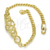 Pulsera Elegante 03.311.0006.07 Oro Laminado, Diamantado, Tono Dorado (04 MM Thickness, 7 Inches Length)