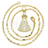 Collares con Dije 04.179.0001.18 Oro Laminado, Diseño de Altagracia, Pulido, Tono Dorado (02 MM Thickness, 18 Inches Length)