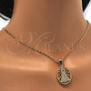 Collares con Dije 04.179.0002.18 Oro Laminado, Diseño de Altagracia, Pulido, Tono Dorado (02 MM Thickness, 18 Inches Length)