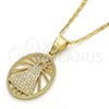 Collares con Dije 04.179.0002.18 Oro Laminado, Diseño de Altagracia, Pulido, Tono Dorado (02 MM Thickness, 18 Inches Length)