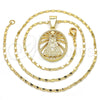 Collares con Dije 04.179.0002.18 Oro Laminado, Diseño de Altagracia, Pulido, Tono Dorado (02 MM Thickness, 18 Inches Length)