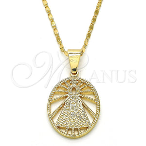 Collares con Dije 04.179.0002.18 Oro Laminado, Diseño de Altagracia, Pulido, Tono Dorado (02 MM Thickness, 18 Inches Length)