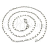 Gargantilla Basica 04.213.0004.1.18 Rodio Laminado, Pulido, Rodinado (Grosor 02 MM, 18 Pulgadas de Largo)