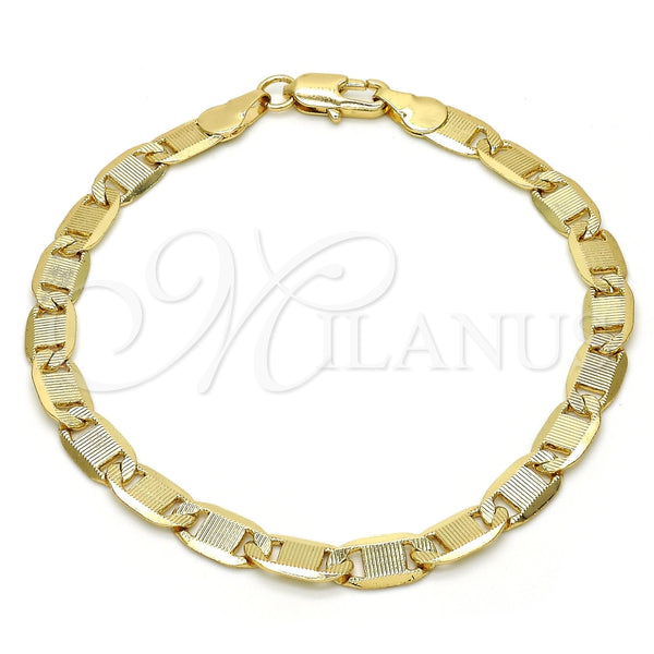 Pulsera Básica 04.63.1336.08 Oro Laminado, Pulido, Tono Dorado (100 Gauge, 05 MM Thickness, 8 Inches Length)