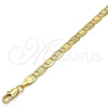 Pulsera Básica 04.63.1337.08 Oro Laminado, Pulido, Tono Dorado (100 Gauge, 05 MM Thickness, 8 Inches Length)