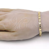Pulsera Básica 04.63.1338.08 Oro Laminado, Pulido, Tono Dorado (100 Gauge, 05 MM Thickness, 8 Inches Length)
